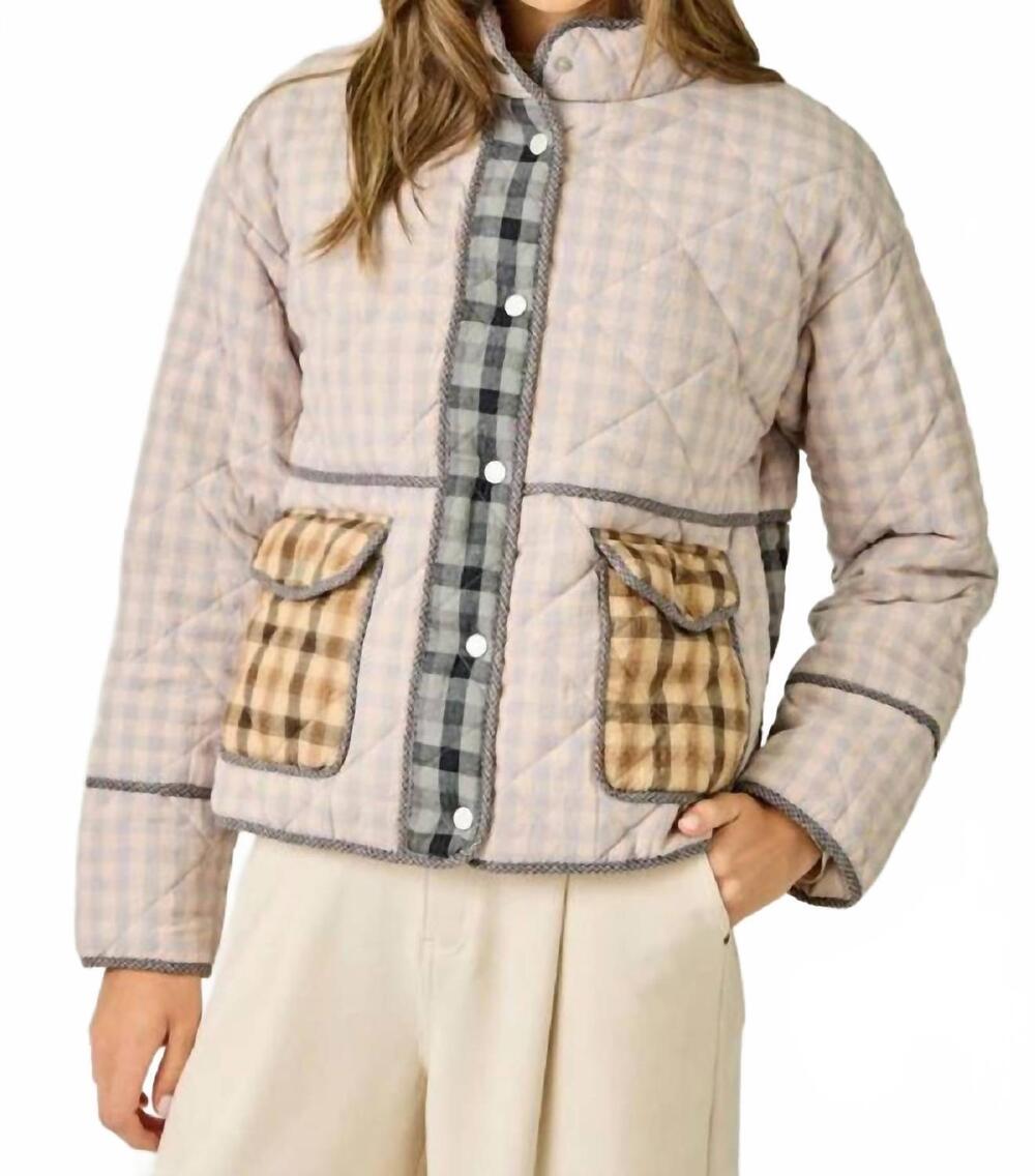 NEW MYSTREE mixed quilted jacket in plaid